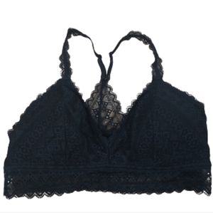 Auden black lace triangle padded bralette size L
